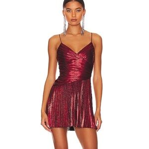Retrofete Lumi Pleated mini dress in Red